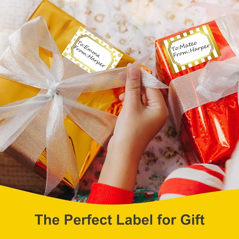 Zacool 240 PCS Gold Foil Name Tags, Christmas Gift Nametag Stickers Adhesive Blank Nametags Stickers, Name Stickers Gold Badges Labels for School, Office, Wedding Conferences & Family Party - Image 3